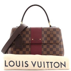 Louis Vuitton Bond Street Handbag Damier with Leather MM Brown